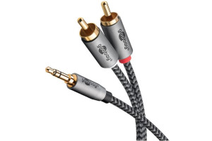 Goobay 3.5 mm till Stereo RCA  2m Grå