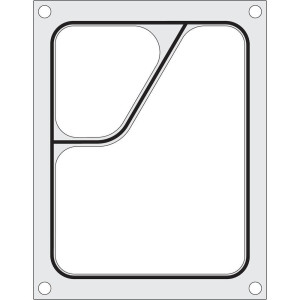 Matrita sigilare pentru un recipient cu doua compartimente 227x178 mm