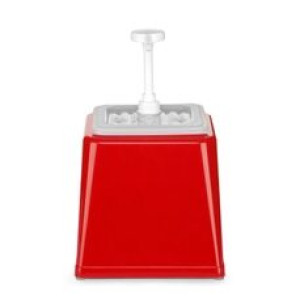 Dispenser de sos cu pompa,Hendi 2.5 L, rosu, 230x210x(H)250 mm