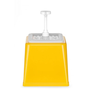 Dispenser de sos cu pompa,Hendi 2.5 L, galben, 230x210x(H)250 mm