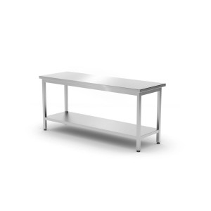Masa de lucru groasa cu raft, 600 mm adancime, HENDI, Kitchen Line, 1800x600x(H)850mm