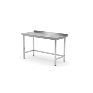 Masa de lucru cu rebord si fixare in perete,Hendi,adancime 700mm, pregatita pentru asamblare, Kitchen Line, 1200x700x(H)850mm.