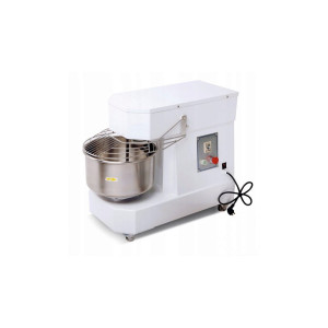 Malaxor spirala cu vas fix 1 viteza echipat cu roti pivotante vas, capac si spirala din inox 18/10 HENDI Smart, 10 litri 400 W, Viteza bol / carlig: 19/193 rpm,  730x300x (H) 635 mm