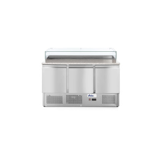 Masa pizza profesionala, cu 3 usi 380 L inox, ARKTIC by Hendi interval temperatura -2/+8 gr C 310 W 1365x700x(H)1120 mm
