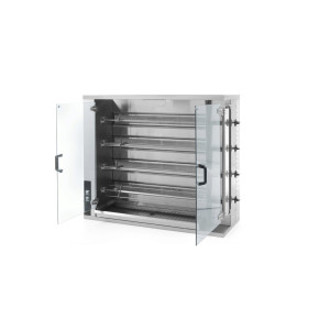 Rotisor gaz profesional pentru 16 - 20 pui 4 viteze de rotatie 1150x472x(H)981 mm Inox Hendi