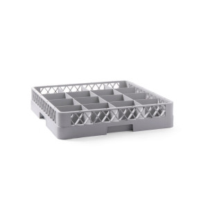 Cos universal pentru masina de spalat vase, polietilena, Gri, Hendi 16 compartimente 500x500x(H)100 mm