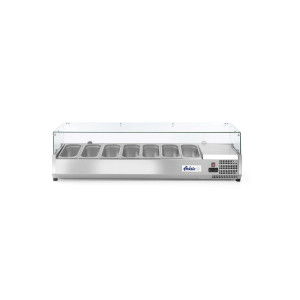 Vitrina prezentare Hendi, interval temp. -2/8?C, 180W, corp inox, ARKTIC by Hendi, 1605x395x(H)430 mm, 7 vase  GN 1/3