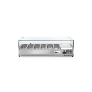 Vitrina prezentare Hendi, interval temp. -2/8?C, 180W, corp inox, ARKTIC by Hendi, 1405x395x(H)430 mm, 6 vase  GN 1/3