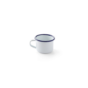 Ceasca emailata 120 ml, 70x(H)50 mm, model traditional alb / albastru, Hendi