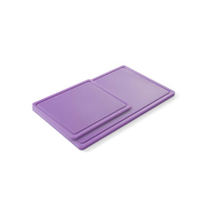 Tocator violet, 26.5x32.5x(H)1.2 cm - GN1/2, cu sant de scurgere, polietilena HDPE 500, respecta normele de igiena HACCP, Hendi