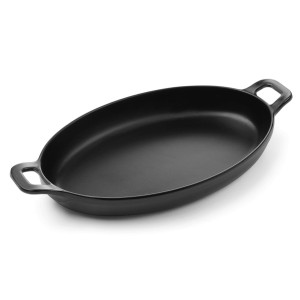 Vas servire in forma de mini-tigaie ovala cu manere, 263x140x(H)37 mm, melamina, Hendi Little Chef