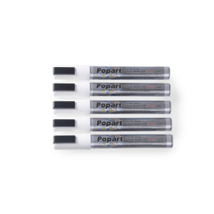 Set 5 markere albe pentru tabla, grosime scris 2-6 mm, Hendi