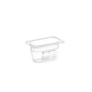 Tava Gastronorm GN 1/9, 176x108x(H)100 mm, 1 litru, cu marcaj HACCP, polipropilena, Hendi