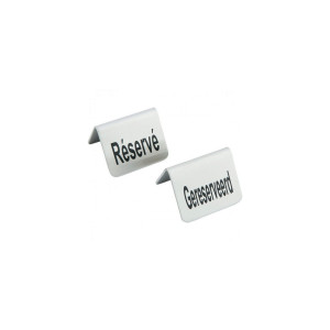 Semn Hendi pentru masa Rezervat, 4 piese, otel inoxidabil, 52x(H)40 mm