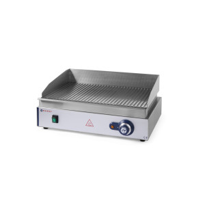 Gratar electric HENDI Profi Line  suprafata integrala striata, 550x380x(H)240 mm, inox, potrivit si pentru uz profesional