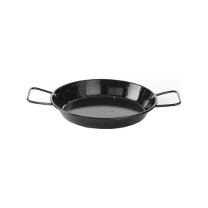 Tigaie paella cu 2 manere, otel emailat, 15 cm diametru x 2,7 cm inaltime , Hendi, potrivita si pentru servire