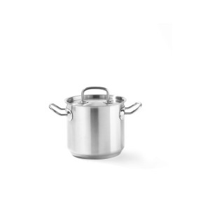 Oala inalta cu capac, 16cm x inaltime 14 cm 2,80 Lit, inox, gama Hendi Kitchen Line, potrivita si pt uz profesional
