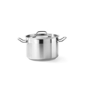 Oala / cratita cu capac 23,5 Lit, 36 cm diametru x23 cm inaltime, inox, gama Hendi Profi Line, potrivita si pentru uz profesional