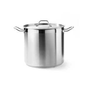 Oala inalta cu capac 50 Lit, 40 cm diametru x 40 cm inaltime, solida, din inox 18/8, gama Hendi Profi Line, potrivita si pentru uz profesional