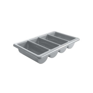 Tava suport tacamuri, 4 compartimente, Hendi, polipropilena gri, GN 1/1, 53x32.5x(H)10 cm
