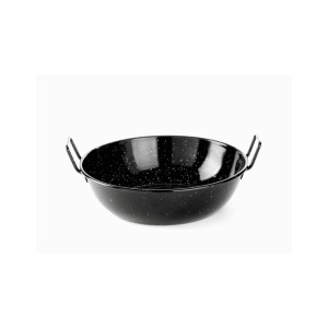 Tigaie adanca paella cu 2 manere, otel emailat, 24,5 cm diametru x 7 cm inaltime , Hendi, potrivita si pentru servire