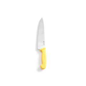 Cutitul bucatarului, 24/38.5 cm, lama inox grosime 2.5 mm, maner galben, respecta normele de igiena HACCP, Hendi, potrivit si pentru uz profesional
