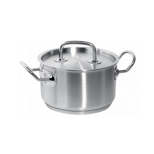 Oala cu capac, capacitate 3,5 Lit, 20 cm diametru x11,5 cm inaltime, Hendi Kitchen Line, din inox de cea mai buna calitate 18/0, grosime 0.7 mm, potrivita si pentru uz profesional