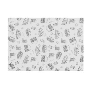 Hartie rezistenta la grasimi , HENDI, Fast Food Illustration Pattern, 500 pcs., 250x350mm