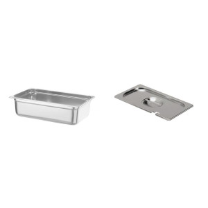 Pachet Tava GN 1/1 150mm 19.8L + Capac GN 1/1 cu fanta