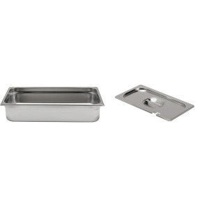 Pachet Tava GN 1/1 100mm 13.2L + Capac GN 1/1 cu fanta