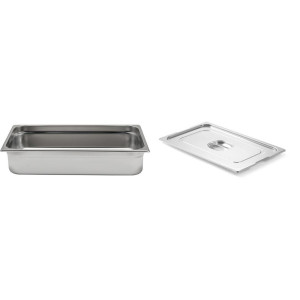 Pachet Tava GN 1/1 100mm 13.2L + Capac cu maner GN 1/1