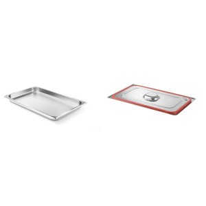 Pachet Tava GN 1/1 40mm 5.3L + Capac GN 1/1 banda silicon