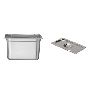 Pachet Tava GN 1/2 200mm 12.5L + Capac GN 1/2 cu fanta