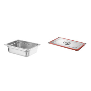 Pachet Tava GN 1/2 100mm 6.5L + Capac GN 1/2 banda silicon