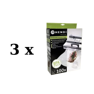 3 x Set 2 role pungi vacuum gofrate 20 cm x 6 metri, Hendi, 2 straturi,