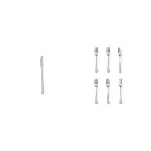 Pachet Set 6 cuțite masă inox + Set 6 furculițe inox