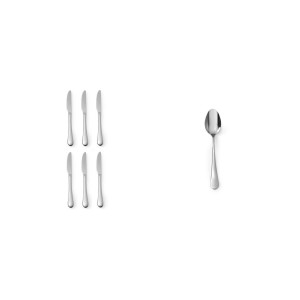 Pachet Set 6 cuțite masă + Set 6 linguri masă inox