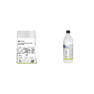 Tablete sare 25kg + Soluție detartrare 1L