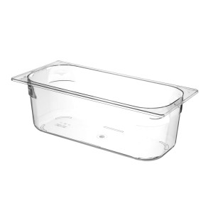 Tava profesionala Gastronorm policarbonat pentru inghetata, 5 litri, 360x165x(h)120 mm, Transparent
