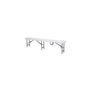 Banca de catering, cu pliere tip valiza, Hendi, Alb, structura metalica, blat polipropilena, interior/exterior, capacitate maxima de incarcare 200 kg, 1830x300x(H)430mm