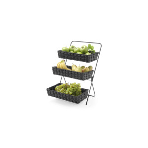 Stand 3 cosuri negre impletite 335x215x(H)80 mm, inaltime stand (H)600mm
