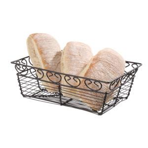 Cos dreptunghiular pentru servire Hendi cu margine decorativa, metal, 230x150x(H)80mm