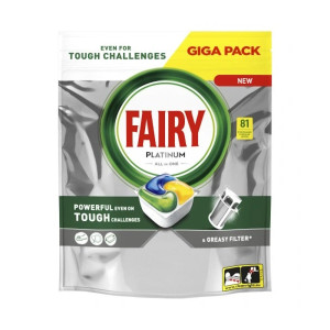 Fairy Platinum All in One Lemon – Kapsułki do zmywarki 81 szt