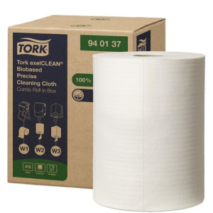 Tork ExelClean Biobased – Precyzyjne czyściwo włókninowe wielozadaniowe do trudnych zabrudzeń - Białe