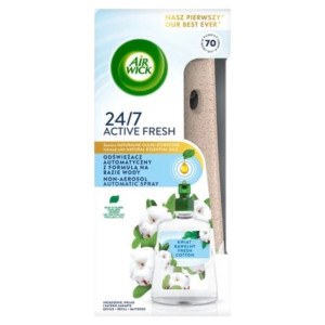 Air Wick Active Fresh – Automatyczny odświeżacz powietrza z wkładem Kwiat Bawełny (Fresh Cotton) - 228 ml
