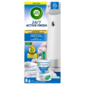 Air Wick Active Fresh – Automatyczny odświeżacz powietrza z wkładem Świeże Pranie i Biała Orchidea 228 ml