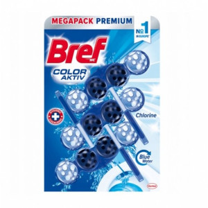 Bref Color Aktiv Chlorine – Zawieszka do WC barwiąca wodę 3 × 50 g