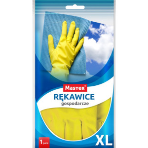 Master – Rękawice gospodarcze, lateksowe, żółte – XL