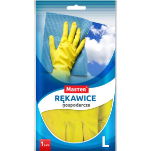 Master – Rękawice gospodarcze, lateksowe, żółte – L
