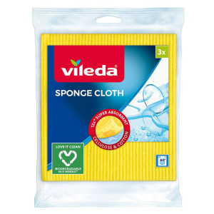 Vileda Ścierka pucerka gąbkowa A'3,  super chłonna i wytrzymała.
Jedna ściereczka wchłania do 100ml wody.